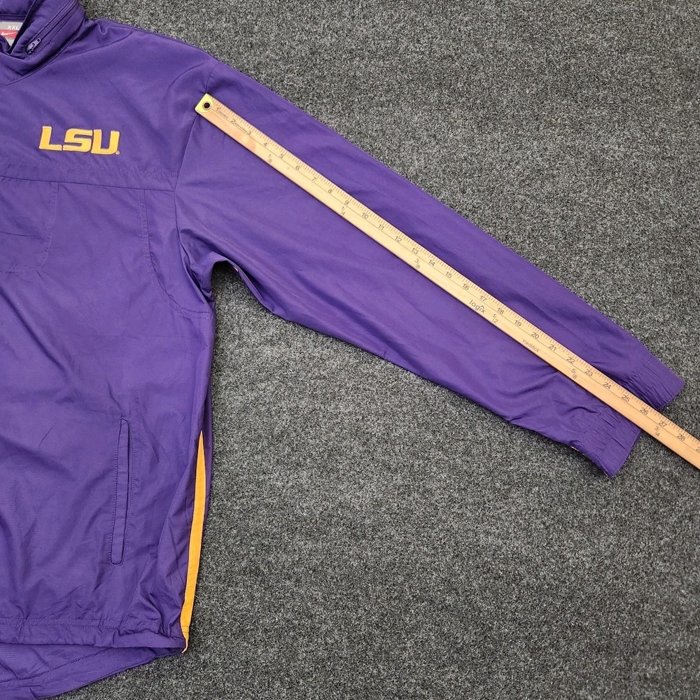 Vintage Nike LSU Tigers Jacket Mens XXL Purple Windbreaker NCAA Packable Hood - Picture 6 of 9